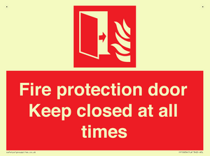 Fire protection door Keep closed at all times